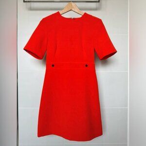 Topshop Orange Short Sleeve A-Line Dress - Size US 4